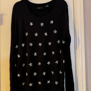 Black Embellished Long Sleeve Sweater